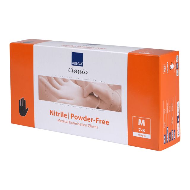 Nitrilhandske, sort u.pudder M, 100 stk