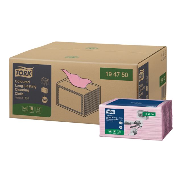 Tork allround klud - 8x40 stk. - rød 