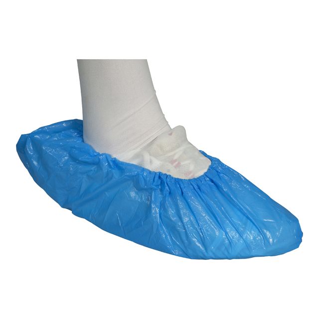 Overtrækssko blå 36x15 cm 35 my -100 stk