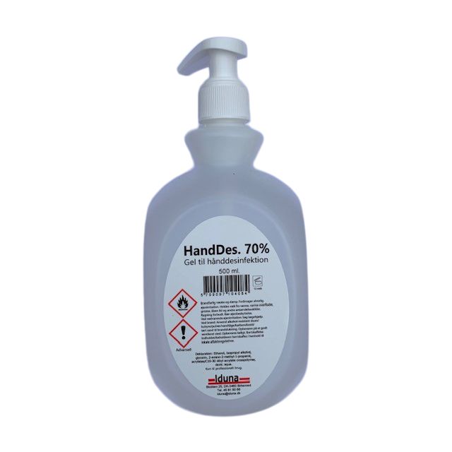 Hand Des 70% gel - 500 ml. med pumpe