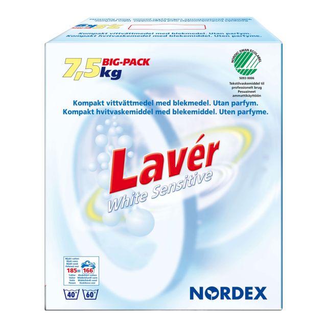 Læs mere om Vaskepulver Lavér White Sensitive 7,5 kg Vaskepulver Lavér White Sensitive 7,5 kg