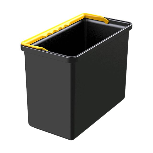 Sort inventarspand m.gul hank - 7 liter