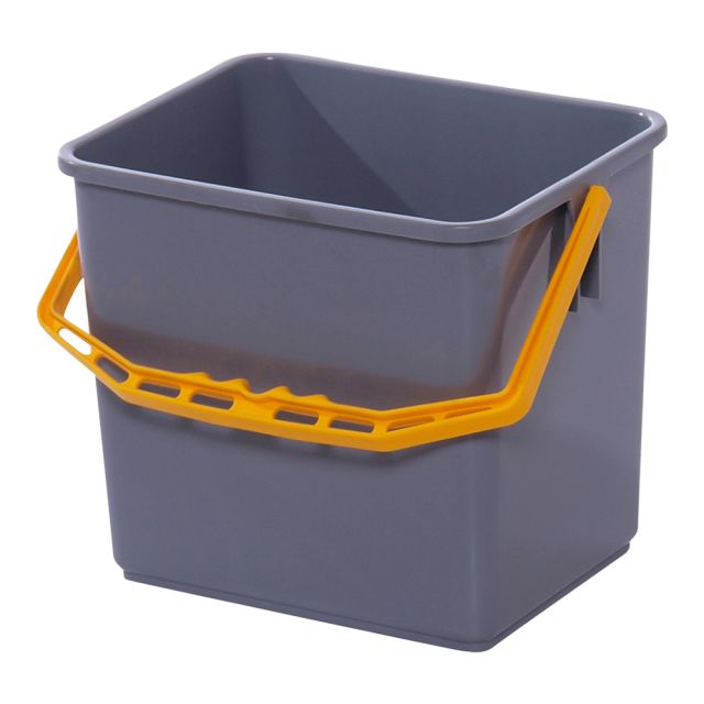 Spand 6 liter - grå m/gul hank